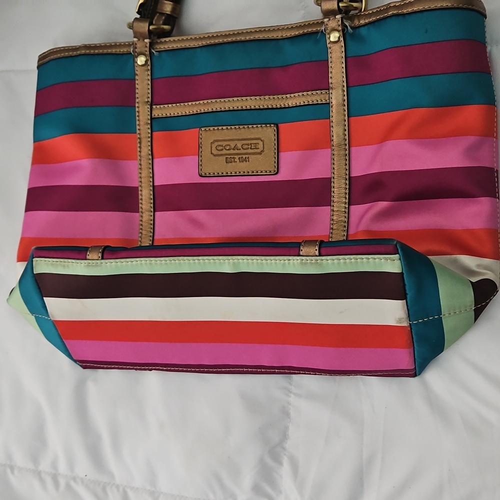 Coach Multistriped Legacy Tote - Picture 8 of 12